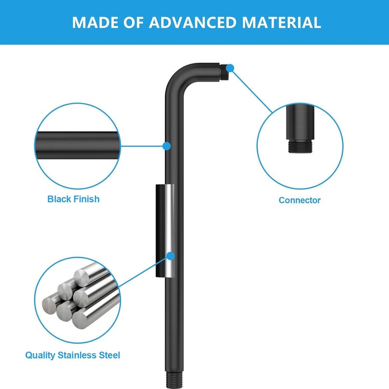Lordear Shower Arm Extension 16 inch Stainless Steel Shower Head Extension Arms, Wall Mounted Shower Extender Arm with Flange Oil Rubbed Bronze - Image 5